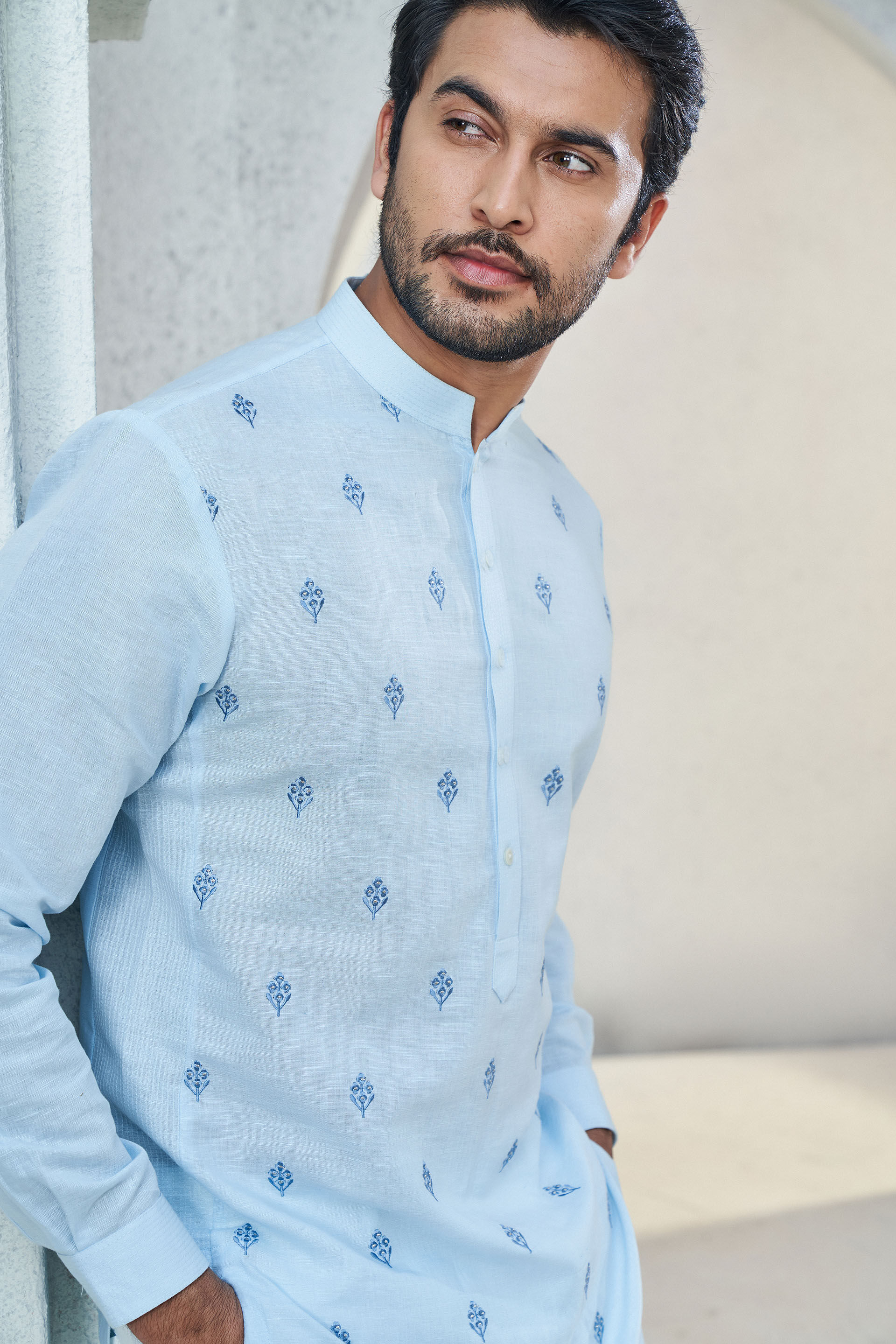 Keshav Kurta - Powder Blue, Powder Blue, image 5